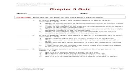 Fire Protection Publications Firefighter II Chapter Quiz 16. . Fire protection publications oklahoma state university chapter test answers